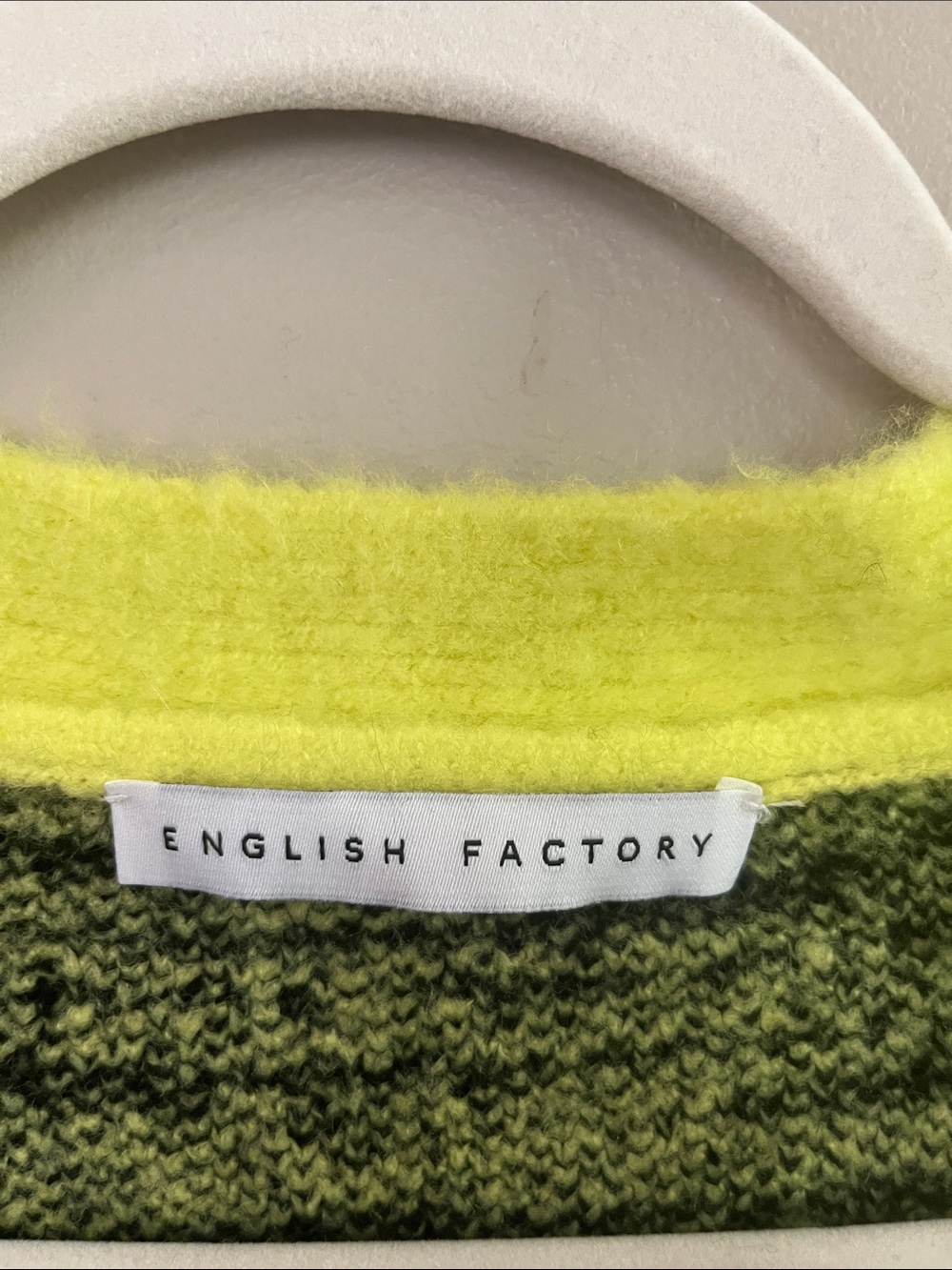 English Factory lime green/yellow crop v neck cardigan size medium size medium - Picture 4 of 11